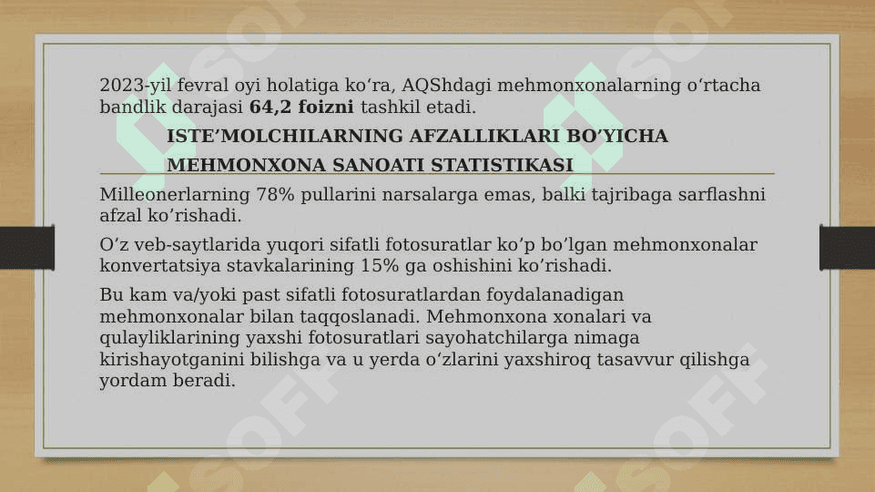 Butun dunyoda mehmonxonalar soni va toifasi 5