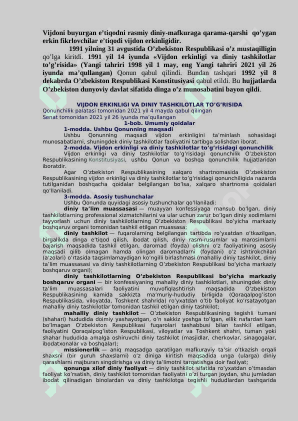 O‘zbekistonda faoliyat yurituvchi diniy tashkilotlar 8