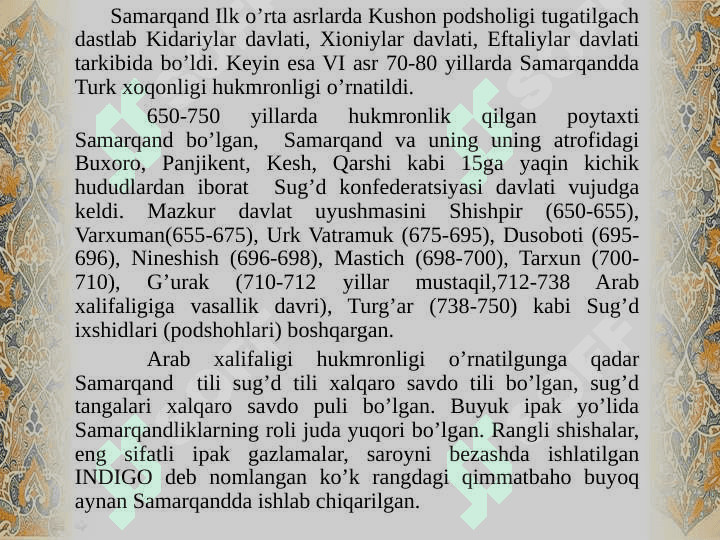 SHARQ RENESSANSLARI DAVRIDA SAMARQANDNING TUTGAN O`RNI. 6