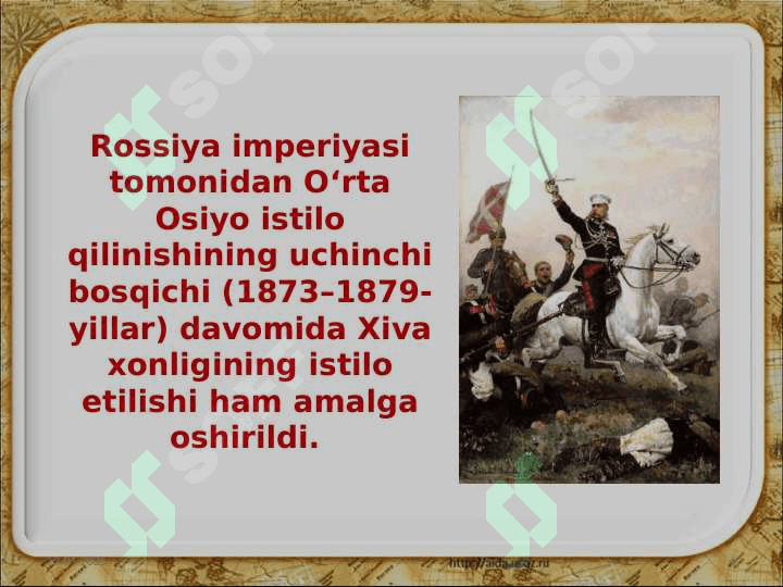 Xiva xonligi ustidan Rossiya imperiyasi protektoratining o‘rnatilishi 4