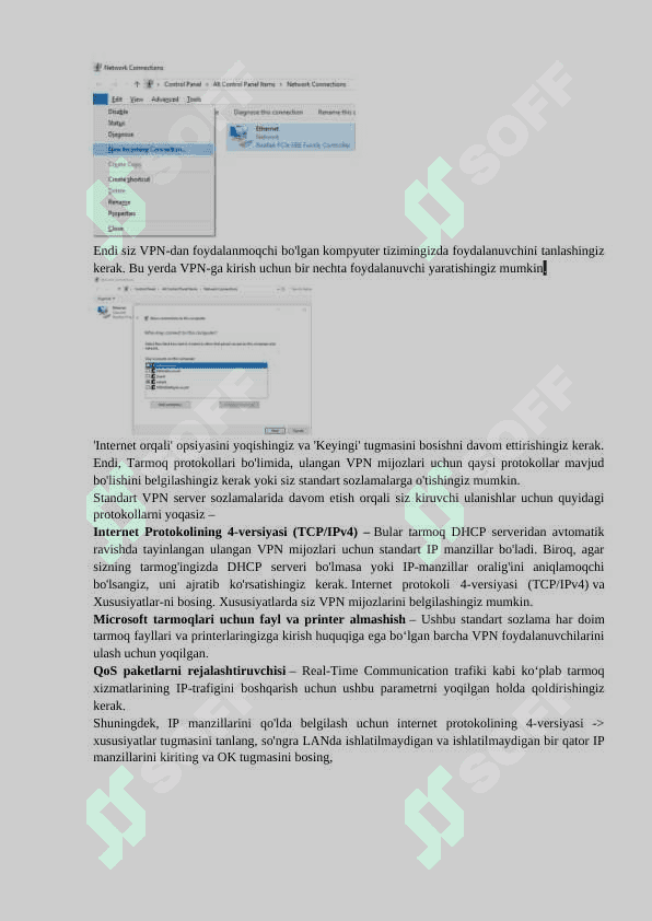 WINDOWS OPERATSION TIZIMIDA BRANDMAYERNI SOZLASH. VPN XIZMATIDAN FOYDALANISH 2