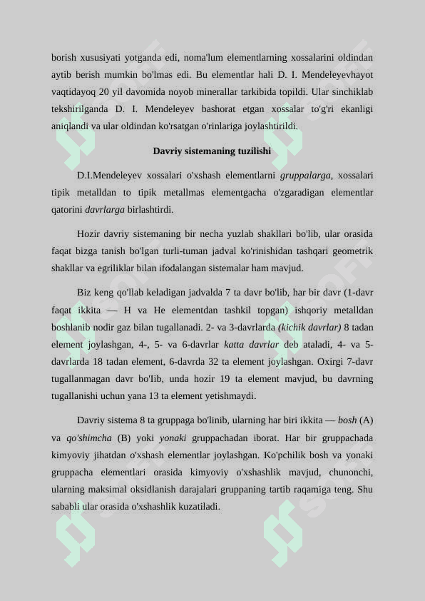 Kimyoviy elementlar davriy qonuni va davriy sistemasi 3