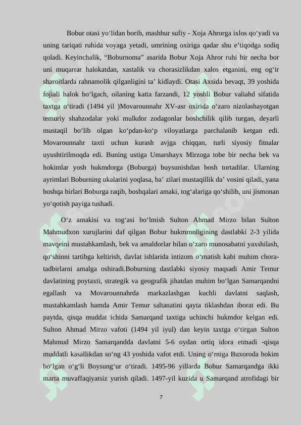 Boburnoma asarida mmovorounnahr shaxarlari tasviri 7