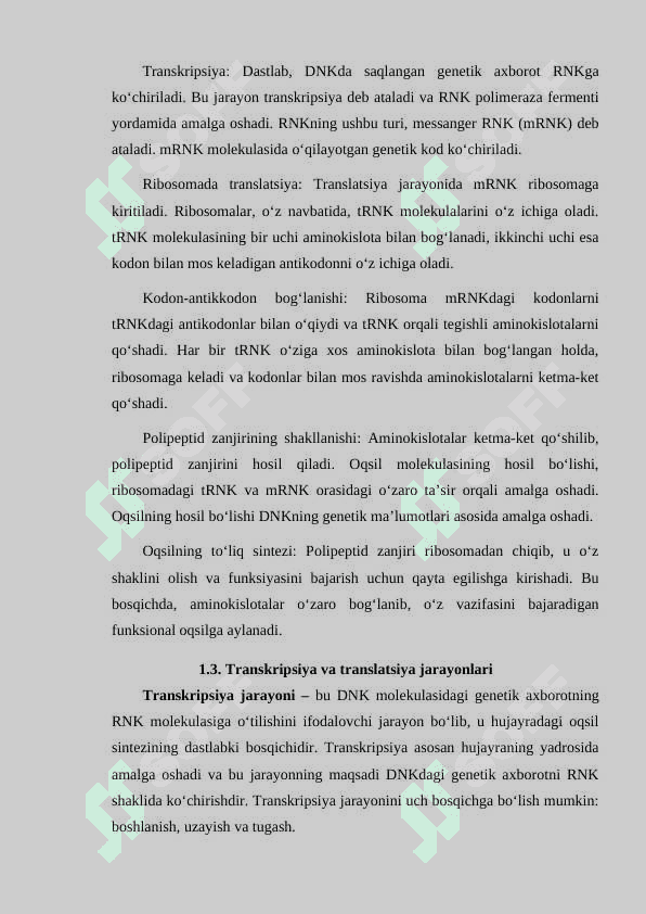Irsiyatning molekular asoslari 8