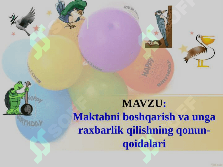 Maktabni boshqarish va unga raxbarlik qilishning qonun-qoidalari 2