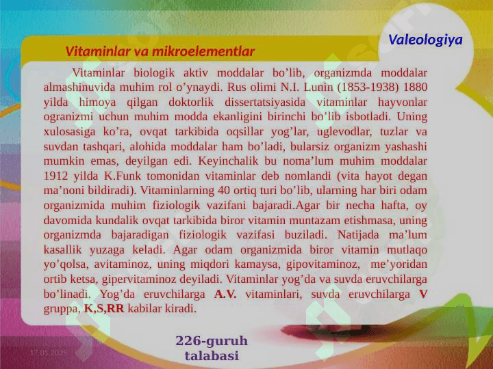 Vitaminlar va mikroelementlar 3