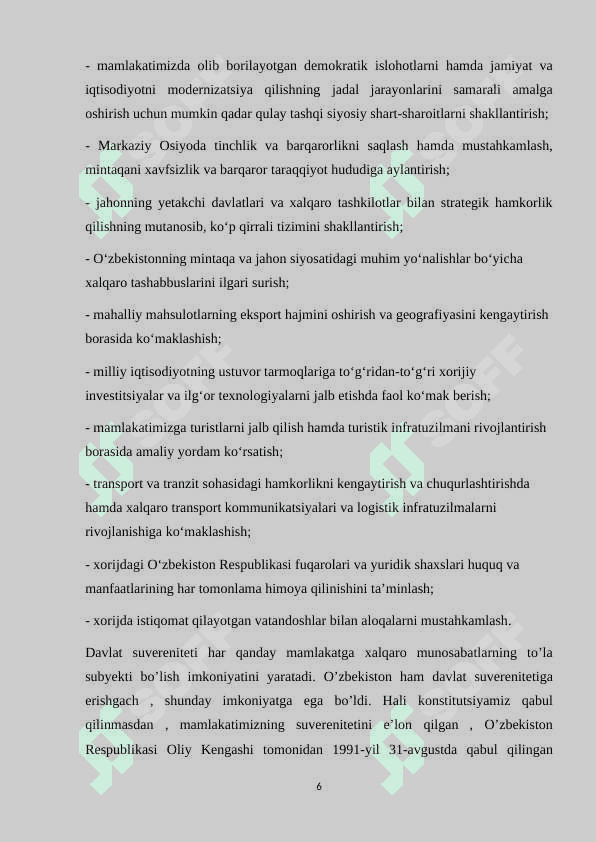TASHQI SIYOSATNING KONSTITUTSIYAVIY ASOSLARI 6