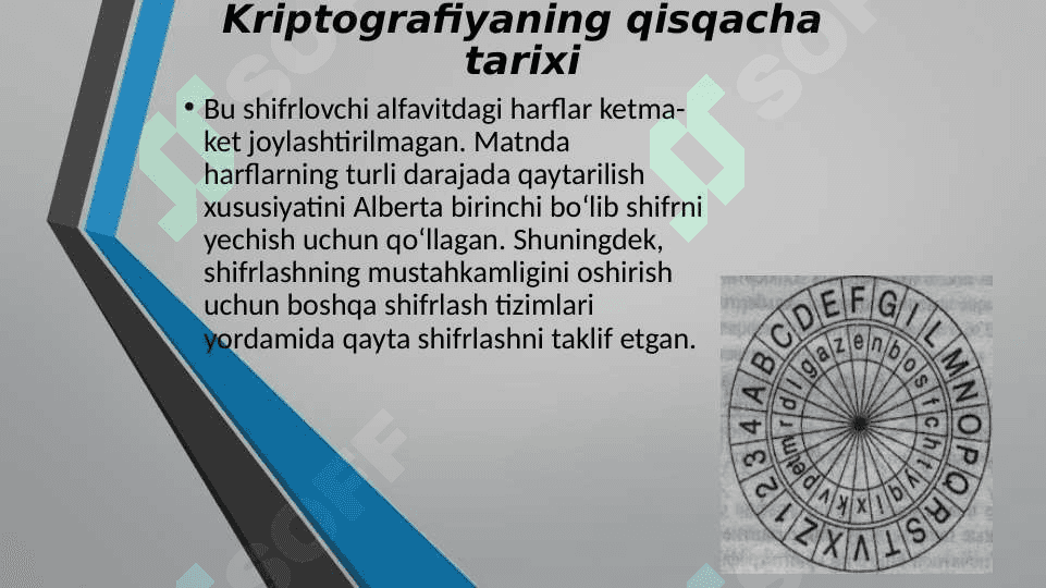 Kriptografya tarixi,shifrlash algoritmlari 8