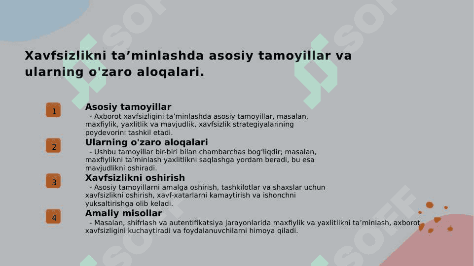 Axborot xavfsizligini taʼminlashning o'ziga xos xususiyatlari. 6