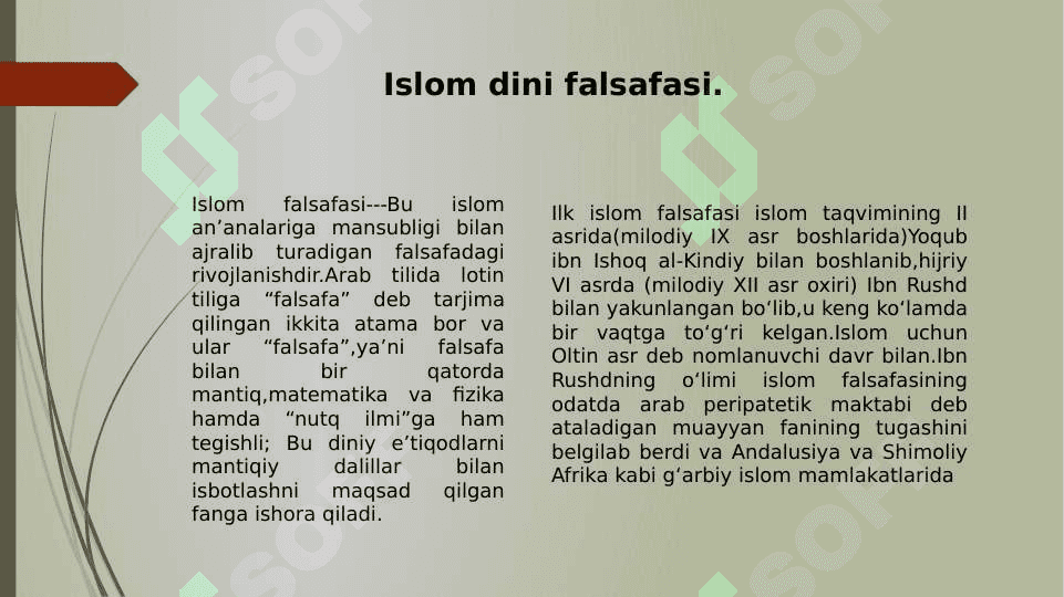 O’rta asrlar Sharq falsafasi. 8