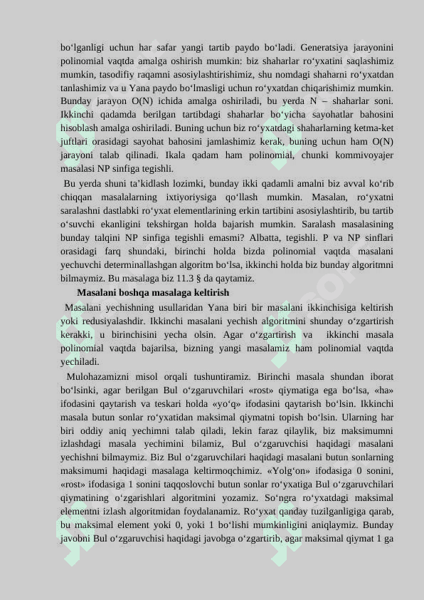 NP tо‘liqlik masalalari. Hisoblashda yechilmaslik hollari. Graflarda erkin uchlarni tanlash va bо‘yash. Tо‘plamlarning tо‘plam ostini aniqlash. 3