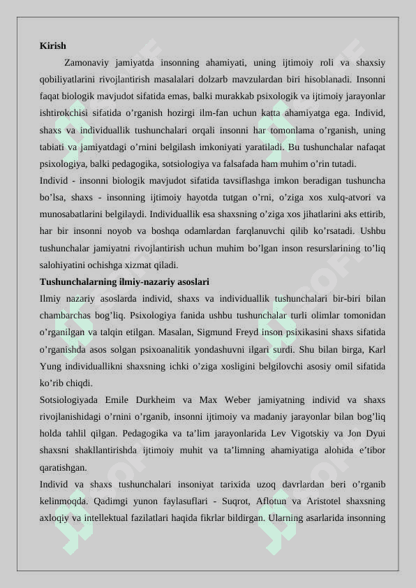 Individ, shaxs, individuallik tushunchalari  mavzusida 25 2