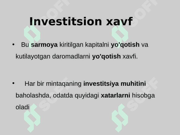 IQTISODIY XAVFSIZLIKNI TA’MINLASH TIZIMIDA   INVESTITSION VA INNOVATSION FAOLIYAT 7