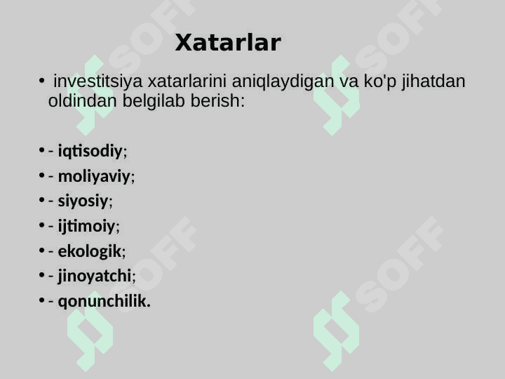 IQTISODIY XAVFSIZLIKNI TA’MINLASH TIZIMIDA   INVESTITSION VA INNOVATSION FAOLIYAT 8
