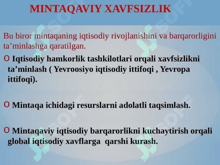 IQTISODIY XAVFSIZLIKNING SHAKLLARI  VA KO’RSATKICHLARI 5