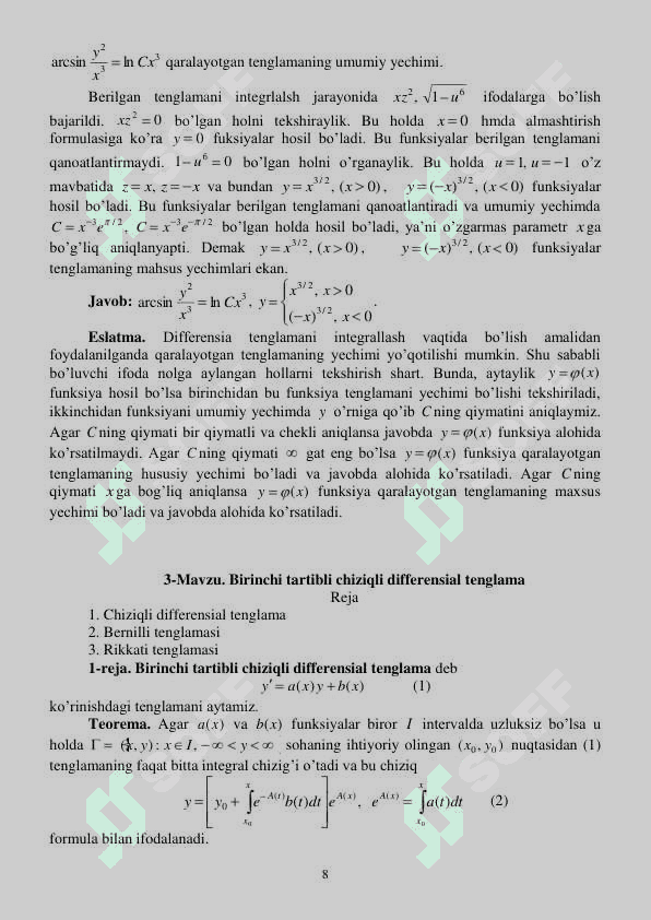 Differensial tenglama 8