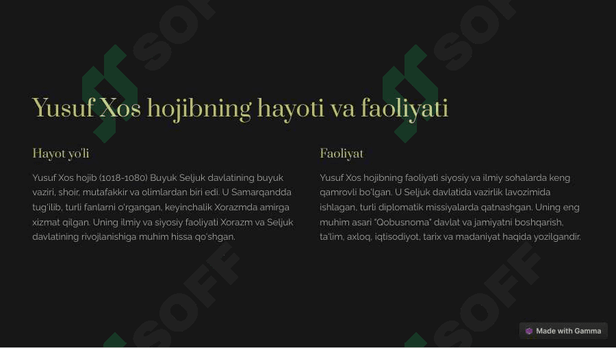 Yusuf xos hojibning ilmiy merosi 2