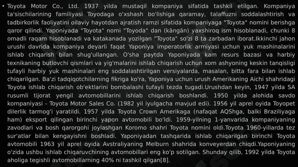 Toyota kompaniyasi haqida  pptx 3