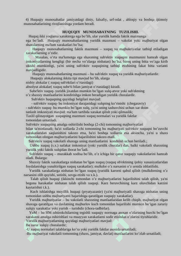 Huquqiy munosabatlar va huquq tizimi 4