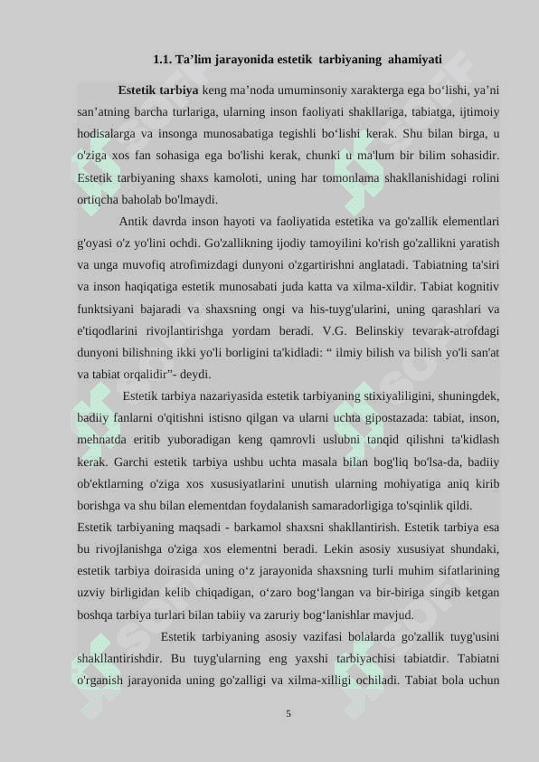 Boshlangʻich sinflarda tabiiy fanni oʻqitishda oʻquvchilarning estetik tarbiyasini shakllantirish 5