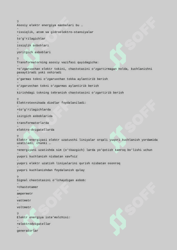 Elektronika va sxemalar fanidan yakuniy (sessiya) 8