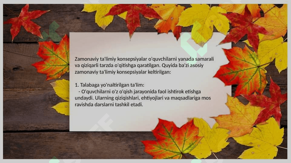 Zamonaviy ta'limiy konsepsiyalar 2