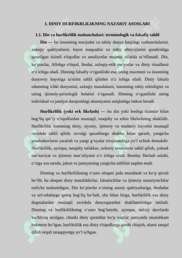 Din va hurfikrlilik - Berdiyaevning diniy hurfikrlilik haqidagi g'oyalarini G'azzoliy g'oyalari bilan qiyoslash 3