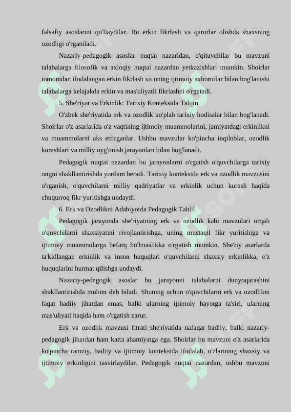 Fitrat she'riyatida erk va ozodlik mavzuining badiiy talqini 8