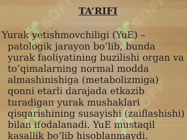 YURAK YETISHMOVCHILIGI 2