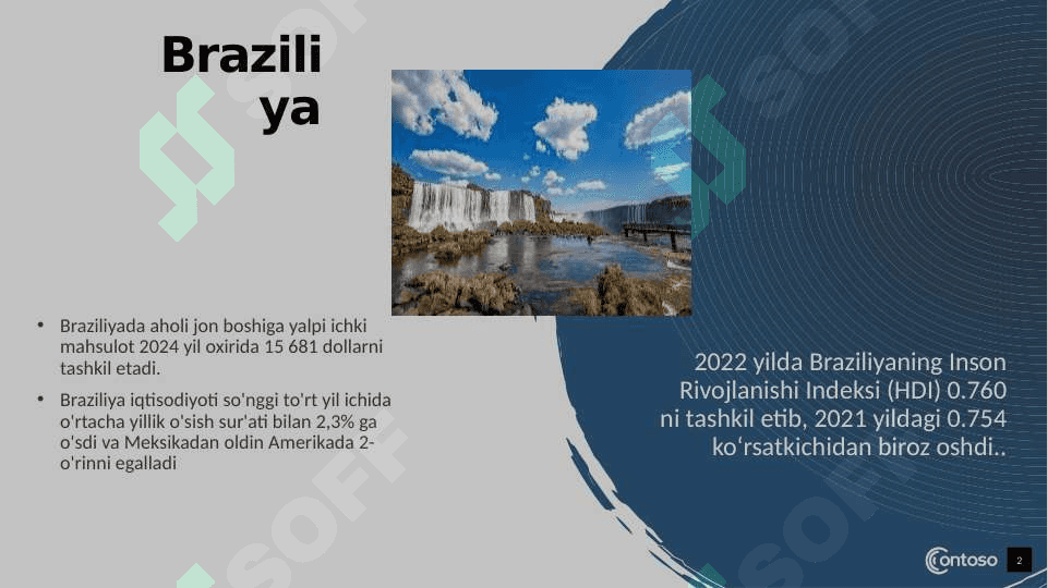 Lotin amerikasi davlatlaridan  Braziliya , argentina va kolumbiyaning iqtisodiy ko’rsatkichlar tahlili: 2