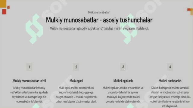 Agrosanoat majmuasida mulkiy munosabatlarning moxiyati, shakllari va o’ziga xos xususiyatlari. 5