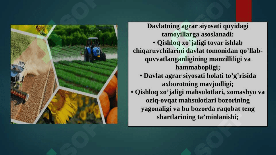 ’zbekiston respublikasi agrar siyosatining mohiyati va asosiy yo’nalishlari 7
