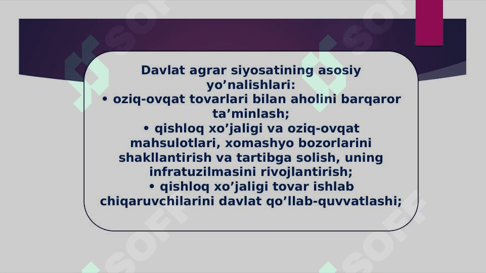 ’zbekiston respublikasi agrar siyosatining mohiyati va asosiy yo’nalishlari 8