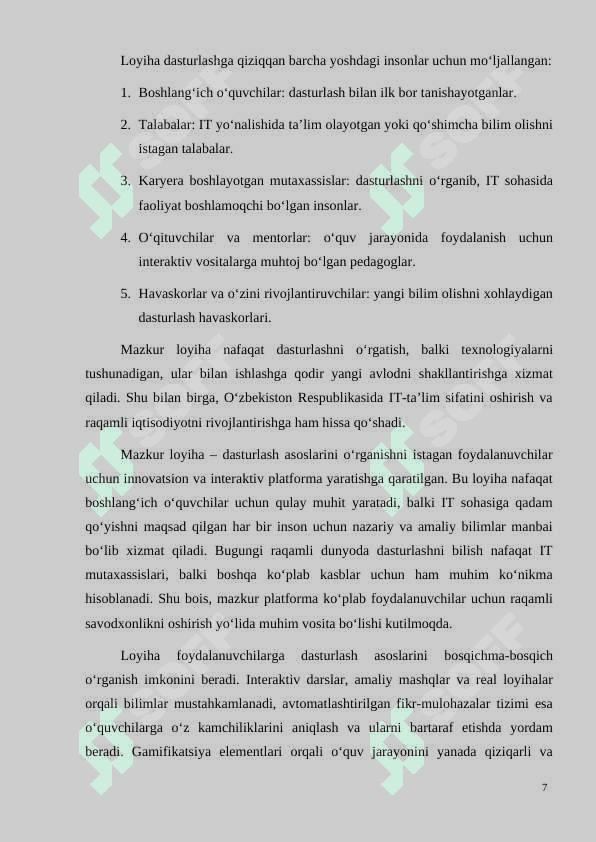 Individual loyiha 7