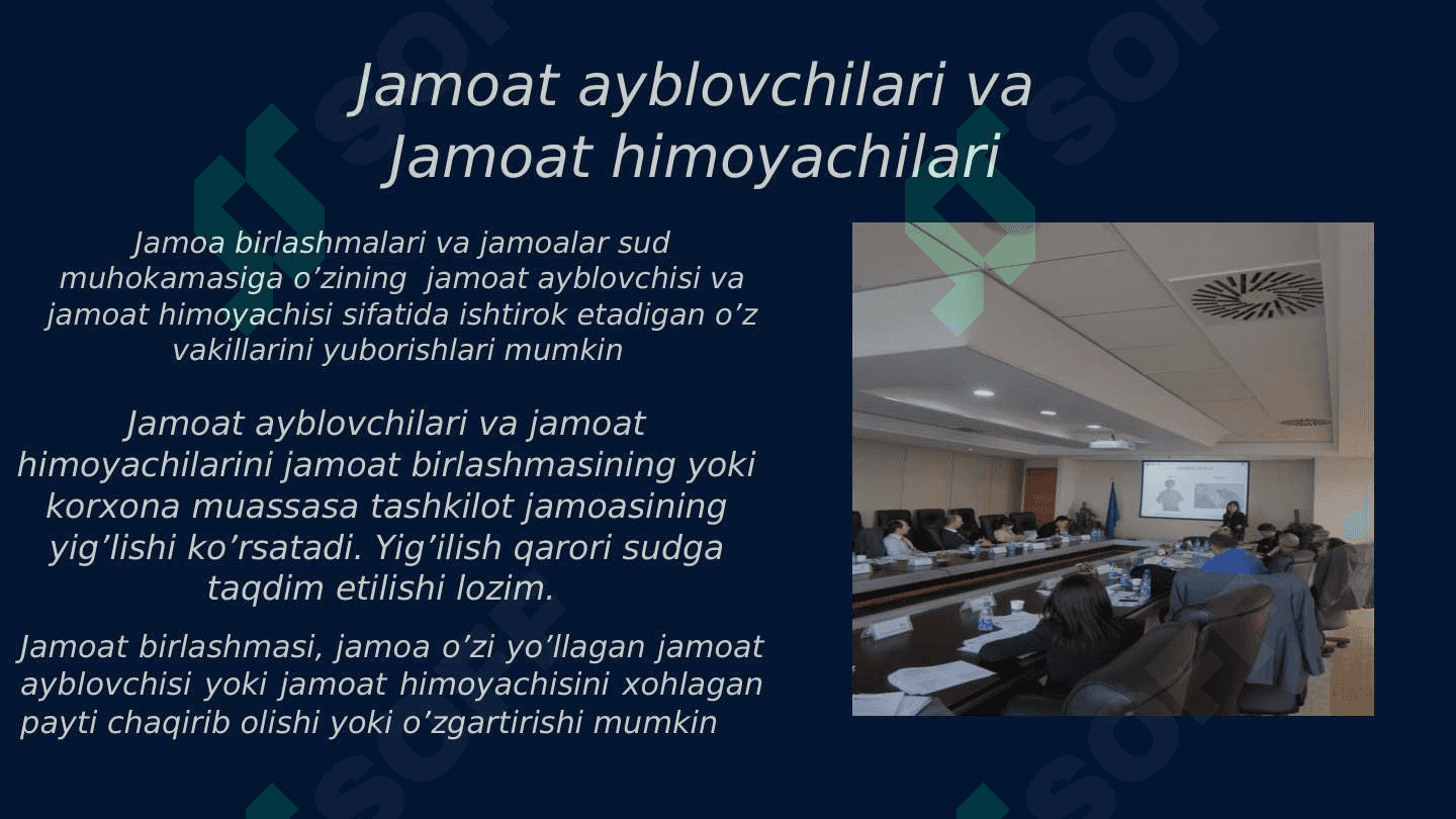 JINOYAT ISHINI YURITISHDA ISHTIROK ETUVCHI JAMOAT BIRLASHMALARI VA ULARNING VAKILLARI 4