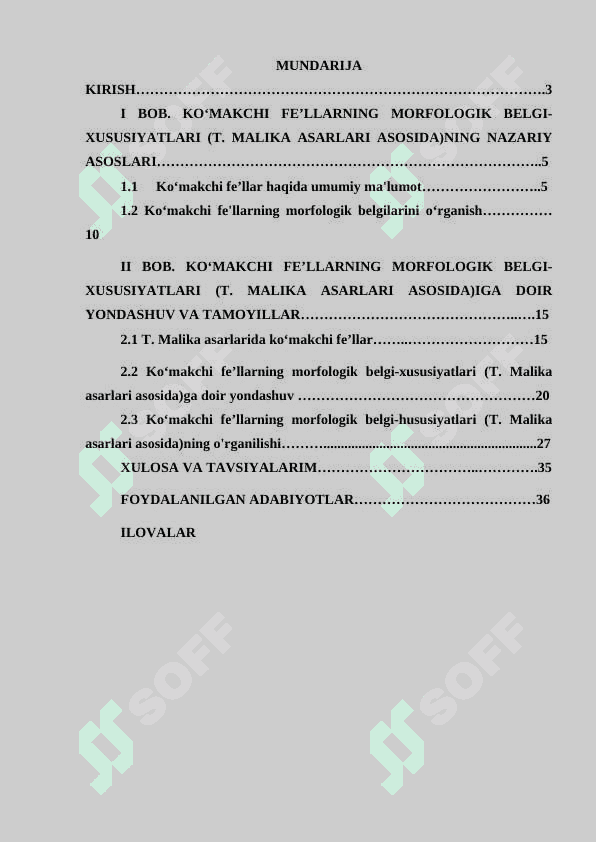 Koʻmakchi feʼllarning morfologik belgi-hususiyatlari (T. Malika asarlari asosida) 2