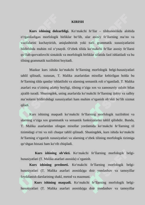 Koʻmakchi feʼllarning morfologik belgi-hususiyatlari (T. Malika asarlari asosida) 3
