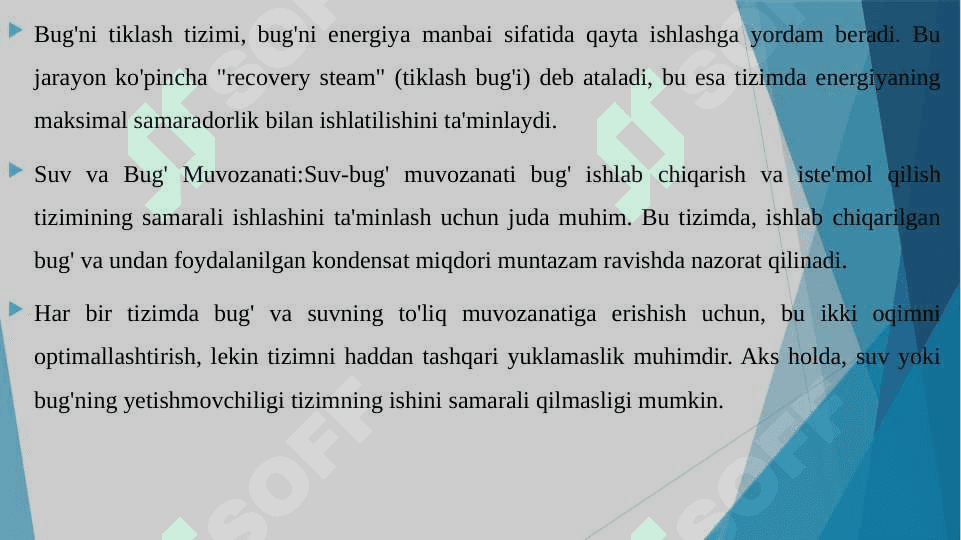 IES DA BUG' VA KONDENSATNI YO'QOTILISHI VA ULARNI TIKLASH, SUV VA BUG' MUVOZANATI 5