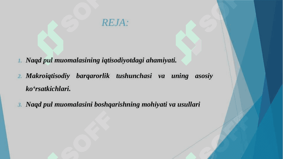NAQD PUL MUOMALASINI BOSHQARISHNING MAKROIQTISODIY BARQARORLIGINI TAMINLASHDAGI RO’LI 2