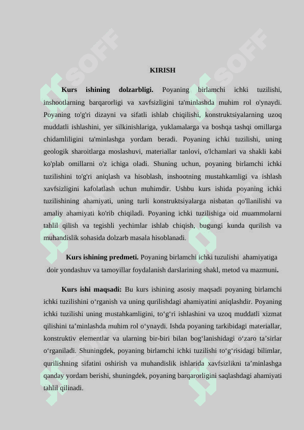 Poyaning birlamchi ichki tuzulishi  ahamiyati 3