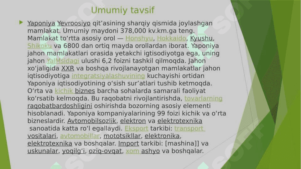 Yaponiyaning iqtisodiy rivojlanish tajribasi 2