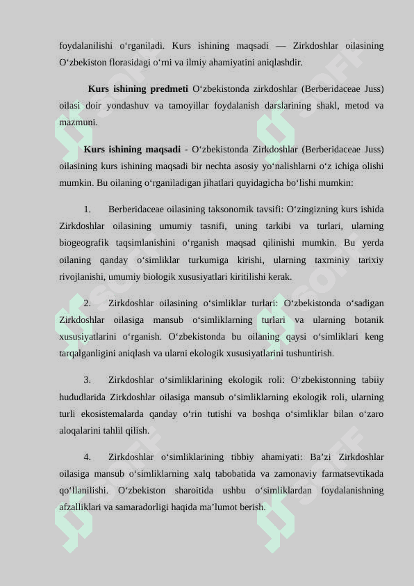 O‘zbekistonda Zirkdoshlar (Berberidaceae Juss) oilasi 4