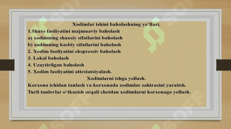 Korxonada kadrlar va mehnatga haq to‘lash 5