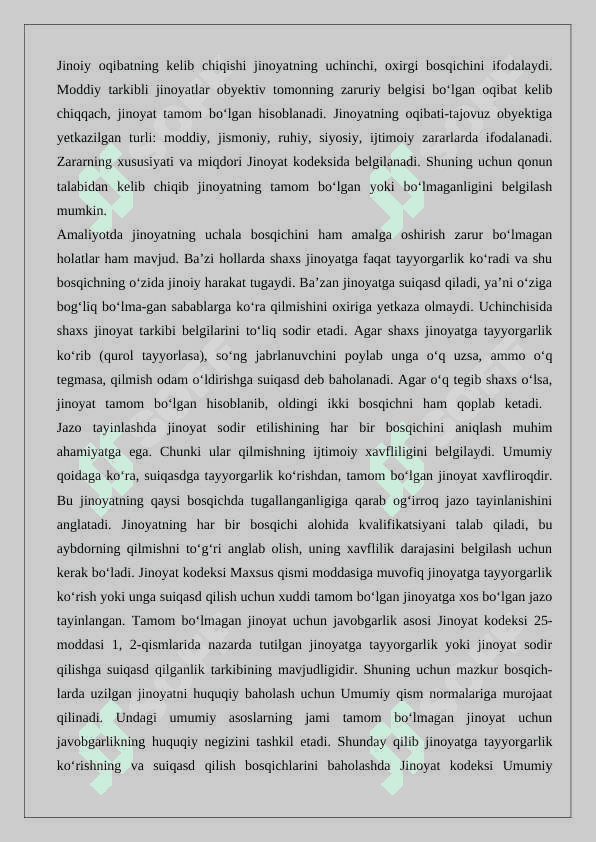 Jinoyatni sodir etishdan ixtiyoriy qaytish. 5