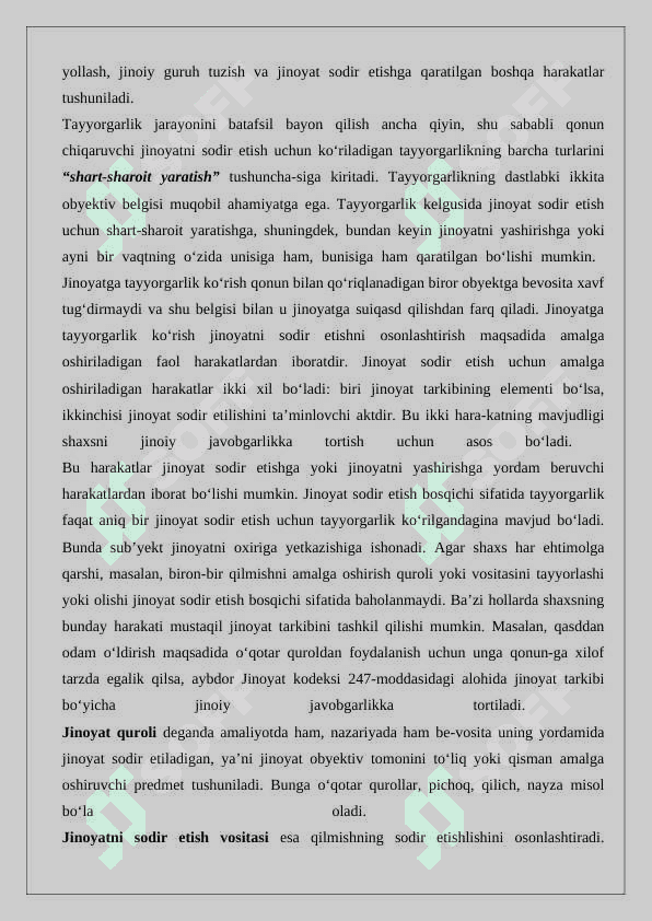 Jinoyatni sodir etishdan ixtiyoriy qaytish. 7