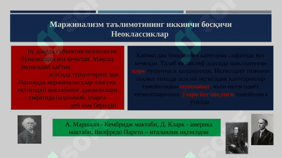 Маржинализм ва унинг йўналишлари 7