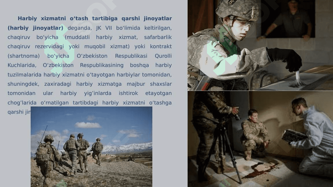 Bo'ysunish va harbiy sha'nga rioya etishga qarshi jinoyatlar 2