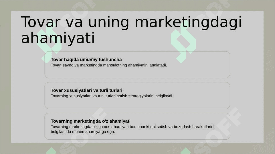 Marketingda tovar deganda nimani tushunasiz 3