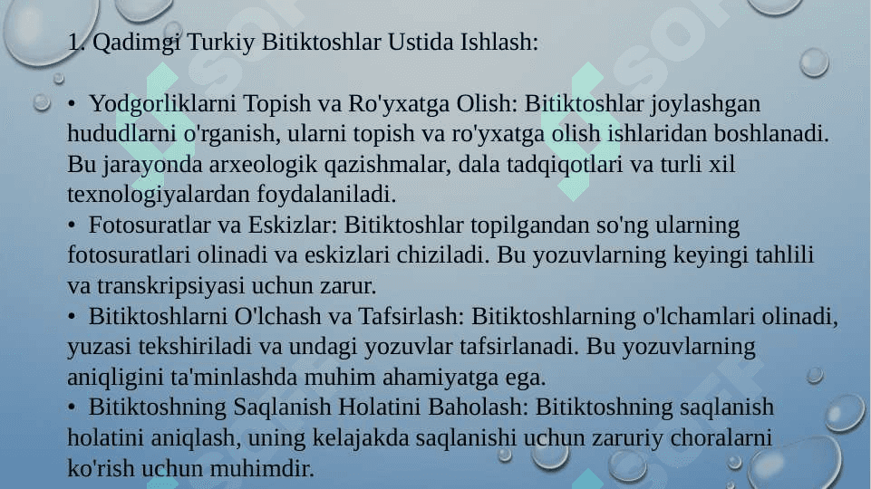 Qadimgi turkiy bitiktoshlar ustida ishlash, transkripsiyasi va mazmunini muqoyasa qilish 4