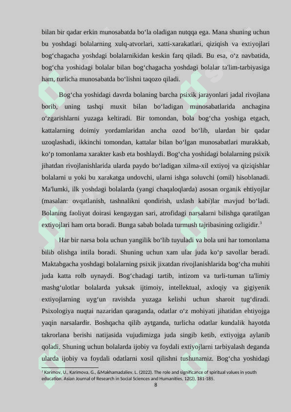 MАKTАBGАCHА YОSHDАGI BОLАLАRNING PEDАGОGIK PSIXОLОGIK XUSUSIYАTLАRI kurs ishi.docx 8